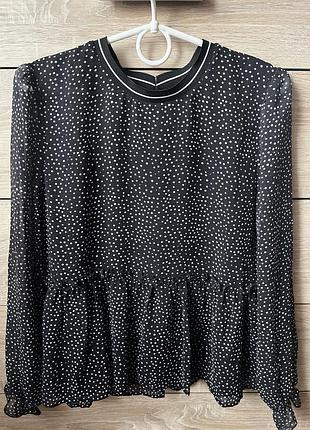 Красивая фирменная блуза в горох, ярусная блузка le temps des perises