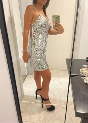 Платье короткое блестящее новый год