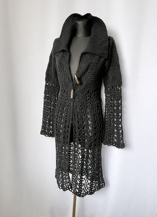 Готик вязаный кардиган черный iblues шерсть свободный интересный крой