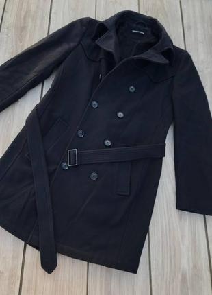 Шерстяное пальто drykorn for beautiful people стильное актуальное тренд с поясом