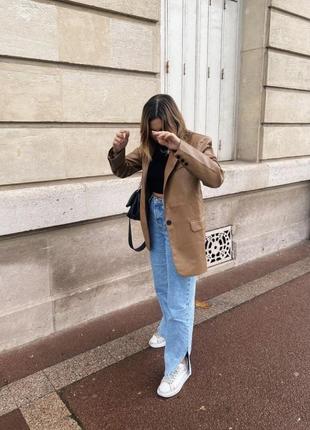 H&m голубые джинсы straight high jeans 38 m