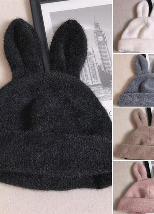 Шапка заяц (кролик) с ушками сиренево-серая, унисекс wuke one size2 фото