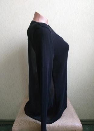 Zabalone. шикарная туника. необычный свитер с прозрачной спиной. пуловер. лонгслив. блуза. черный.3 фото