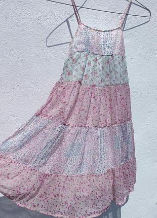 Нежное воздушное летнее цветочное платице zara