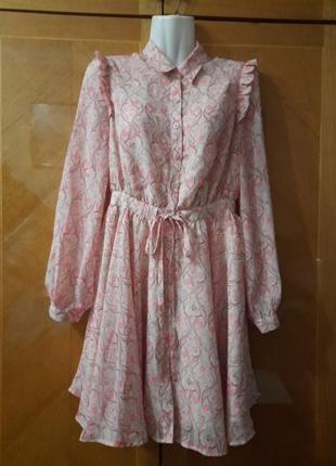 Брендовое шифоновое домашнее платье, халат р.2 от victoria’ s secret в винтажном стиле