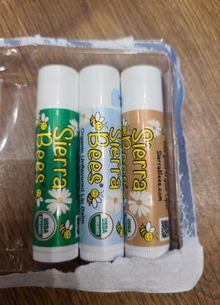 Органічні бальзами для губ від sierra bees, залишилось 3 смаки на вибір