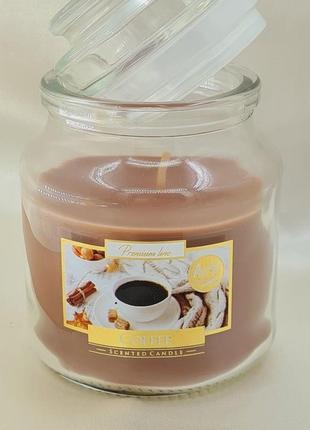 Аромасвічка bispol в банці 120 г із запахом кави 28 год горіння, свічка ароматизована кава, польська арома свічка