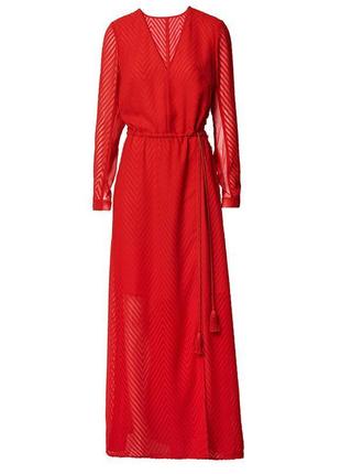Шикарное секси красное макси платье размер м h&m4 фото