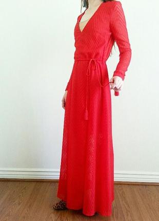 Шикарное секси красное макси платье размер м h&m6 фото