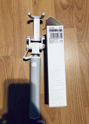 Монопод селфи палка для смартфона xiaomi selfi stick cable 3.5 white3 фото