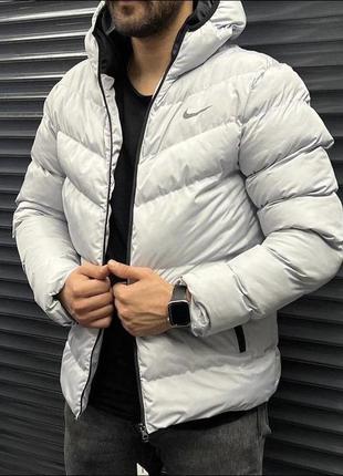 Куртка мужская белая стеганная куртка пуховая куртка зима