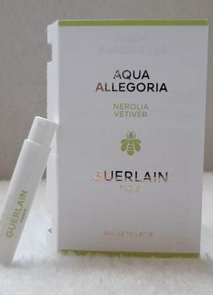 Guerlain aqua allegoria nerolia vetiver💥оригинал миниатюра пробник mini spray 1 мл книжка