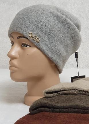Стильна ,м'якенька подвійна  жіноча шапка тм vista (модель eleonora)3 фото