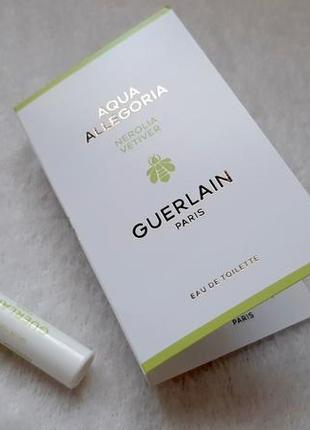 Guerlain aqua allegoria nerolia vetiver💥оригінал мініатюра пробник mini spray 1 мл книжка4 фото