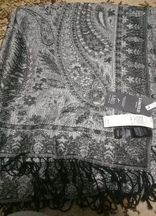 Серый широкий длинный шарф/платок4 фото