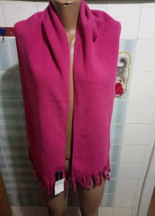 Флисовый малиновый шарф