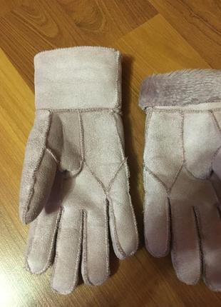 Зимние очень теплые перчатки из искусственной выворотки замша на меху xs-s меховые handmade6 фото