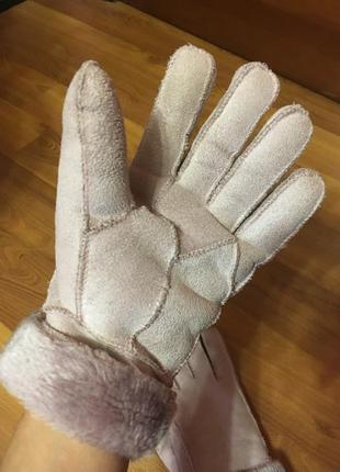 Зимние очень теплые перчатки из искусственной выворотки замша на меху xs-s меховые handmade4 фото