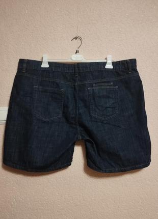 Шорты темно синие джинсовые хлопок женские большого размера, евро 22 (50) на 56-5865мер от next2 фото