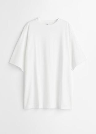 H&m белая футболка удлиненная белья футболка