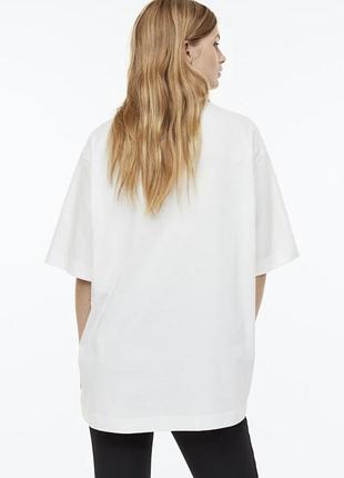 H&m біла футболка подовжена белая футболка3 фото