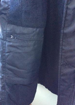 Чёрная куртка парка с капюшоном с карманами внутри подклака меховая7 фото