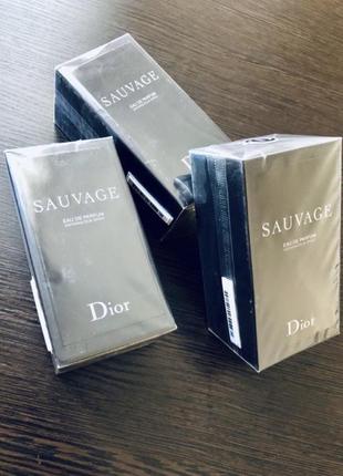 Dior sauvage оригинал 100ml eau de parfum christian диор саваж оригінал чоловічі парфуми стійкі мужские духи парфюм стойкие