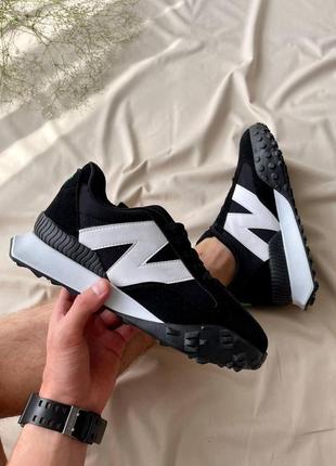 Женские кроссовки new balance xc-72 black white green logo / smb