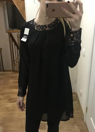 Платье черное шифоновое
