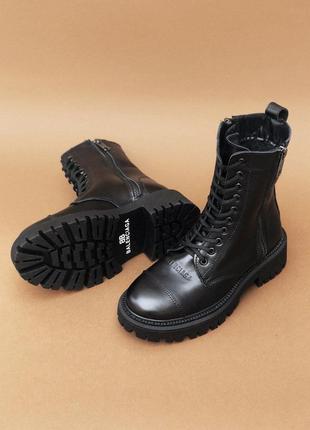 🎄balenciaga black tractor side-zip boots fur4 фото