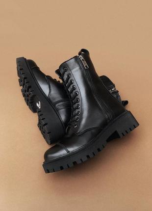 🎄balenciaga black tractor side-zip boots fur7 фото