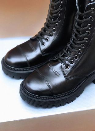 🎄balenciaga black tractor side-zip boots fur9 фото
