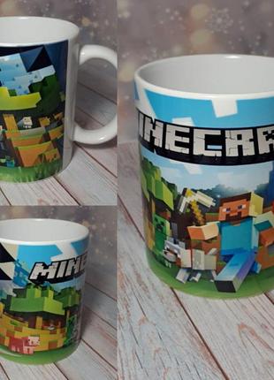 Чашка с принтом minecraft (майнкрафт)