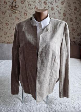 🌟🌟🌟 женский бежевый жакет пиджак из  льна италия