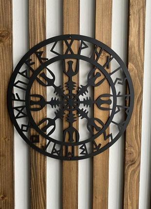 Настенный декор панно картина лофт из металла вальхалла валькнут руны