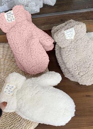 Жіночі рукавички тедді на флісі