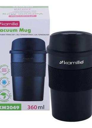 Км-2049а термокухоль kamille 480мл з нержавіючої сталі з tpr вставкою