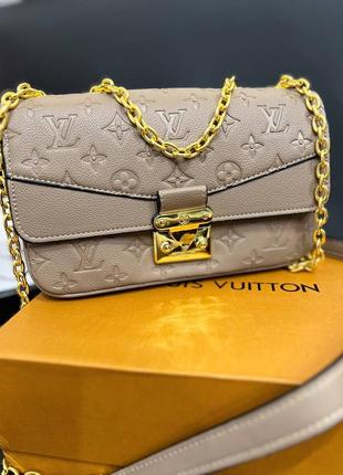 Сумка женская кожаная бежевая в стиле  louis vuitton1 фото