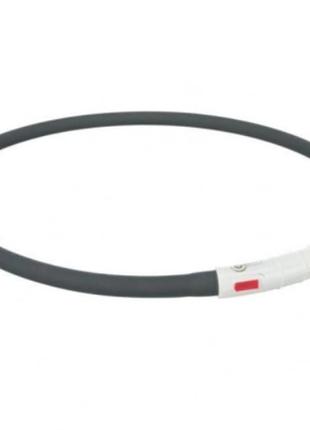 Нашийник з силікону trixie "flash", що світиться, ширина: 10 мм, довжина: 70 см (регулюється), чорний tx-12649