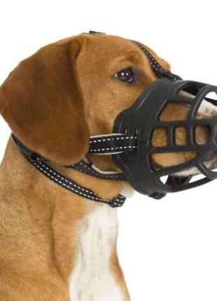Силиконовый намордник для собак тrixie (трикси) "muzzle flex", размер м-l, черный tx-17613