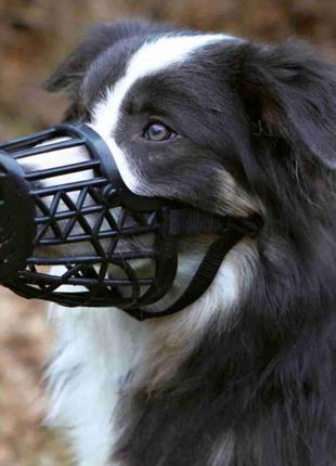 Пластиковый намордник для собак тrixie (трикси)  размер м (№3),  черный tx-176032 фото