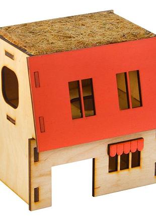 Дом для крыс деревяный, 2-этажный (лори)