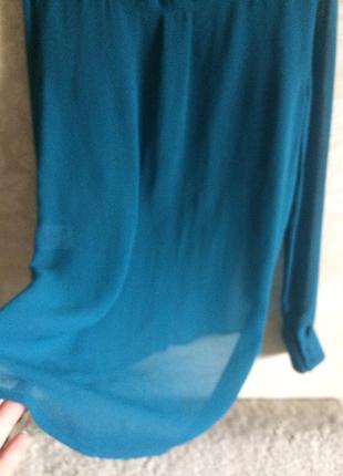 Шифоновая блуза изумрудного цвета4 фото