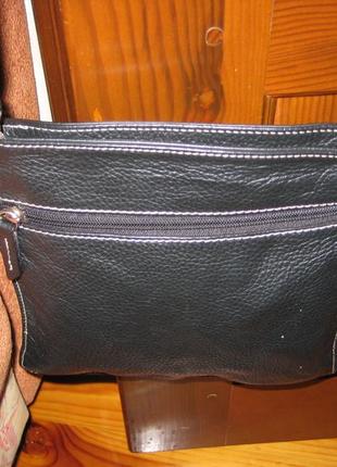 Кожаная сумка планшетка барсетка через плече4 фото