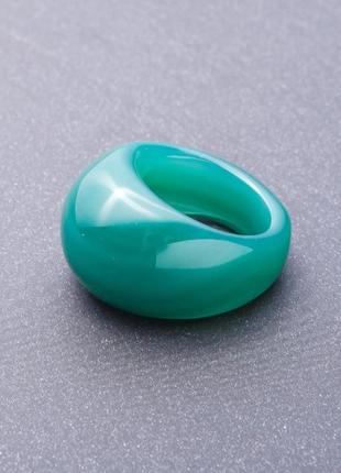 Кільце перстень з натурального каменю агат зелений р-р 20мм