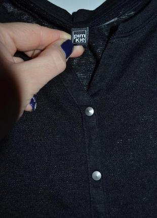 Эффектная тончайшая трикотажная  рубашка-кофточка-блузочка pimkie с металлическими шипами2 фото