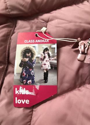Мега круте брендове рожеве пальто зимове kids love туреччина для дівчинки 140,146,1645 фото