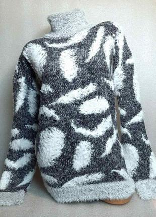52-58 р. зимний зимний теплый свитер большой размер.