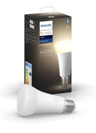 Philips hue умная лампа e27, 15.5w(100вт), 2700k, white, bluetooth, dim