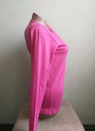 Необычный лонгслив. трикотажная блуза. джемпер. кружево. розовый, малиновый, белый.3 фото